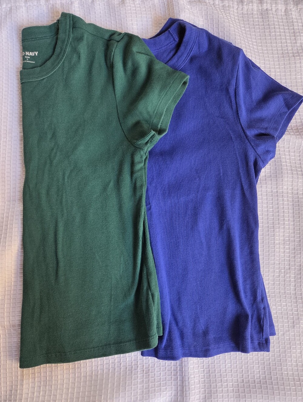 Old Navy Short Sleeve Ribbed Tees - Green & Blue (Set of 2)